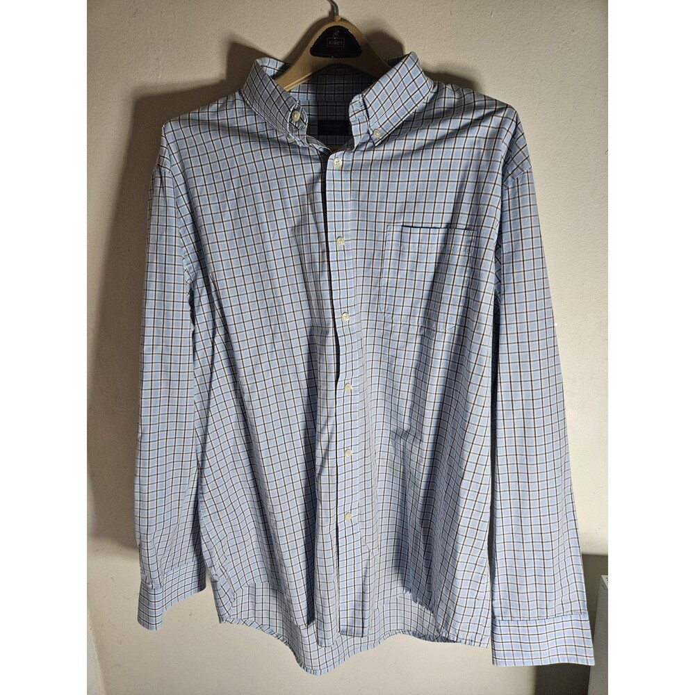 Arrow USA 1851 Blue/White Check Dress Shirt Long Sleeve XL